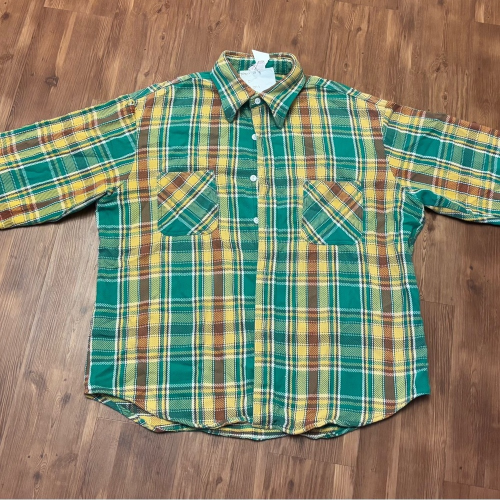 Vintage Big Mac Green and Yellow Plaid Shirt